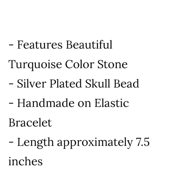 𝅺turquoise Bead With Skull Accent Howlite Chackra Bracelet - Picture 6 of 6